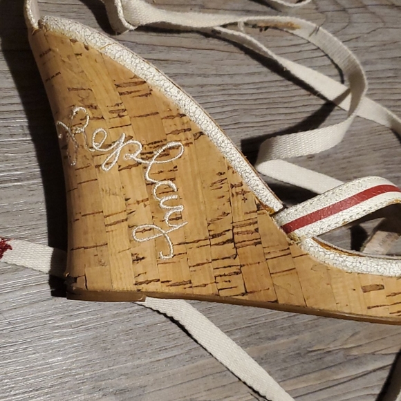 Replay Footwear | Strappy Cork Wedge Strappy Sandals | 36 | White - Picture 3 of 7